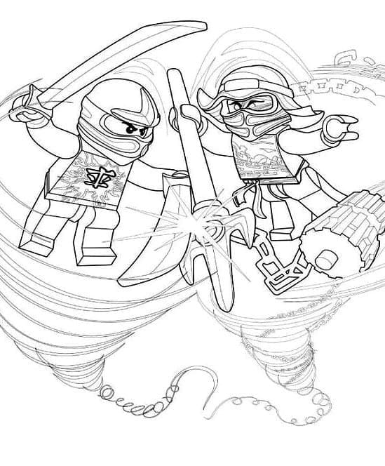 Ninjago battle coloring page