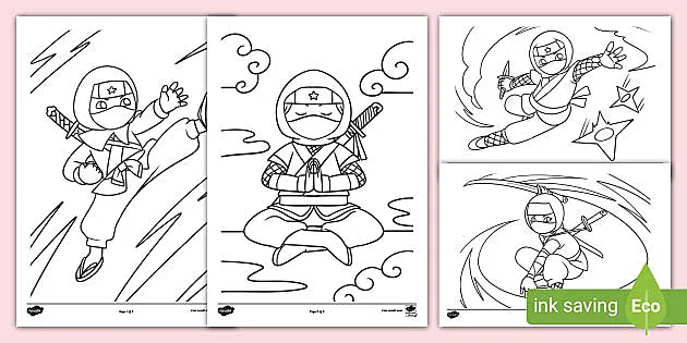 Ninja colouring pages teacher made