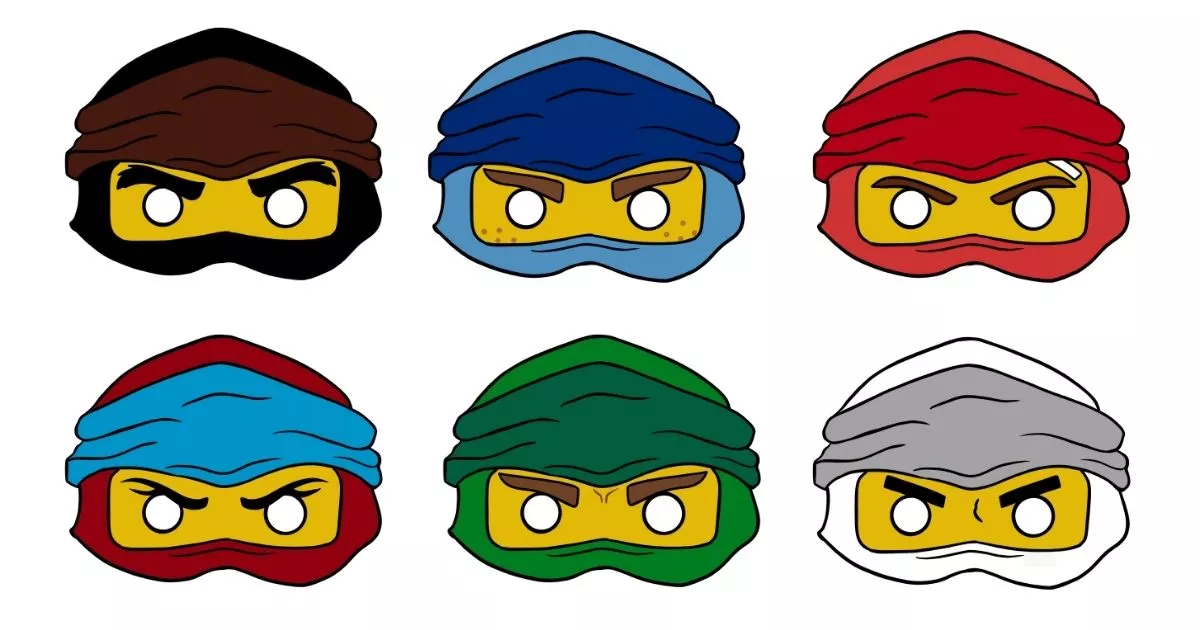 Ninjago coloring page mask printable