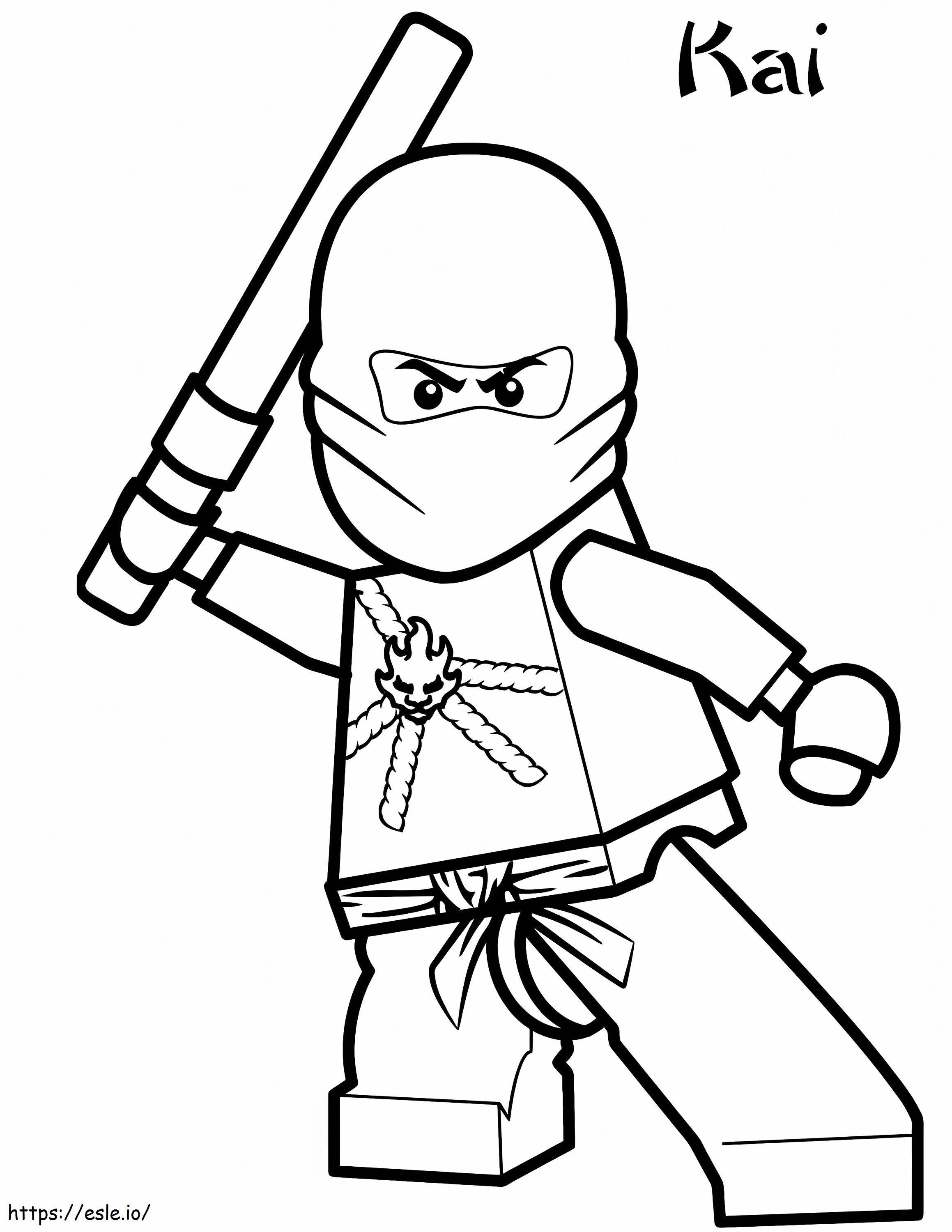 Kai from ninjago coloring page