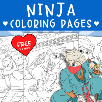 Ninja coloring pages free by kidzvilly tpt