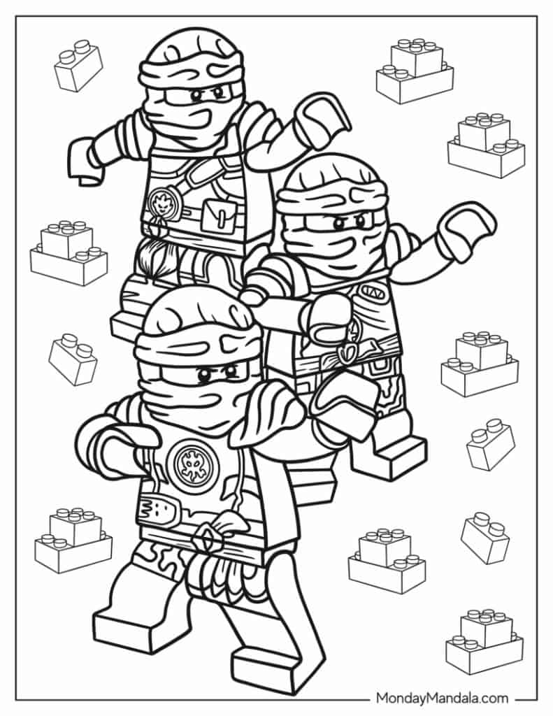 Lego ninjago coloring pages free pdf printables