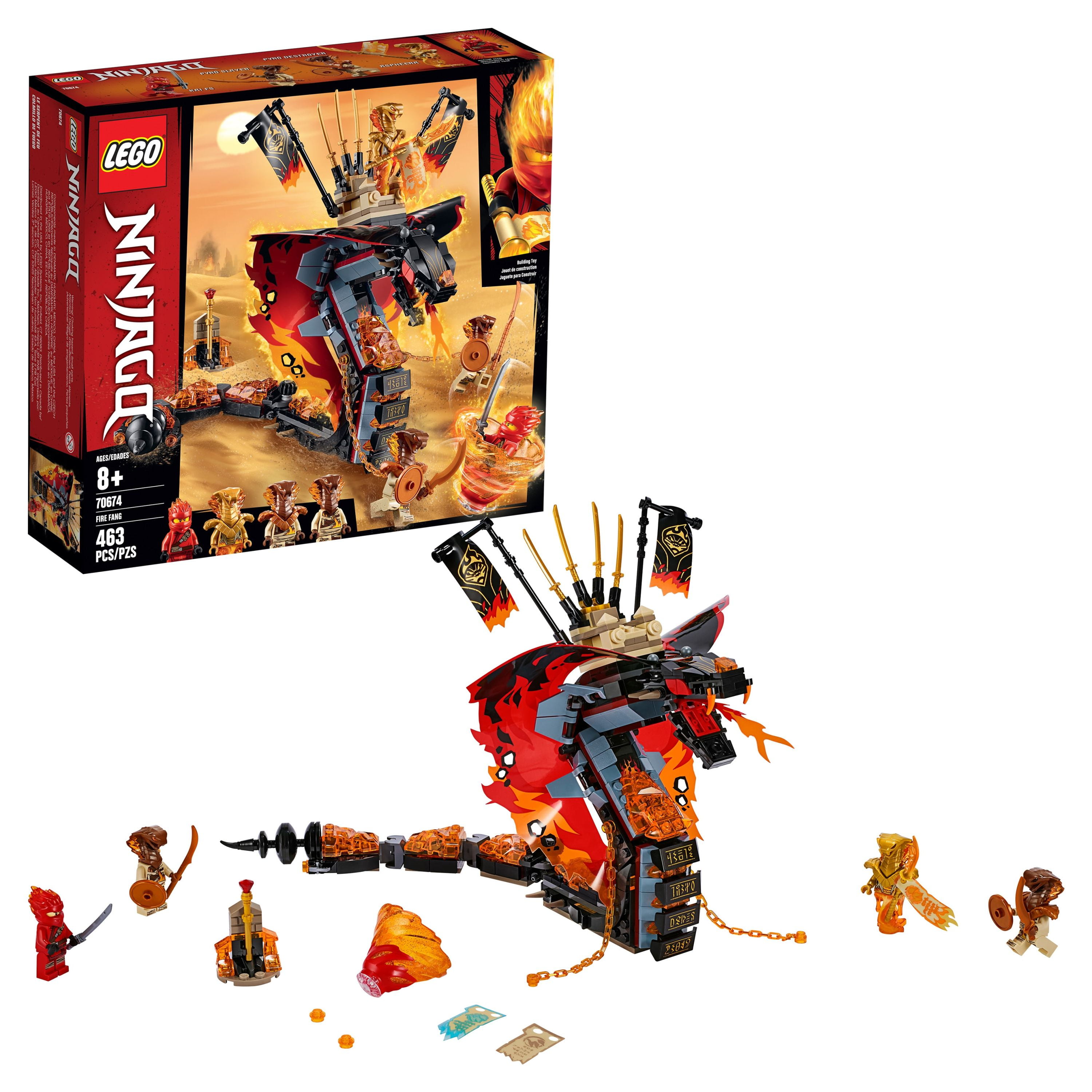 Lego ninjago fire fang snake action building toy for kids with ninja minifigures pieces