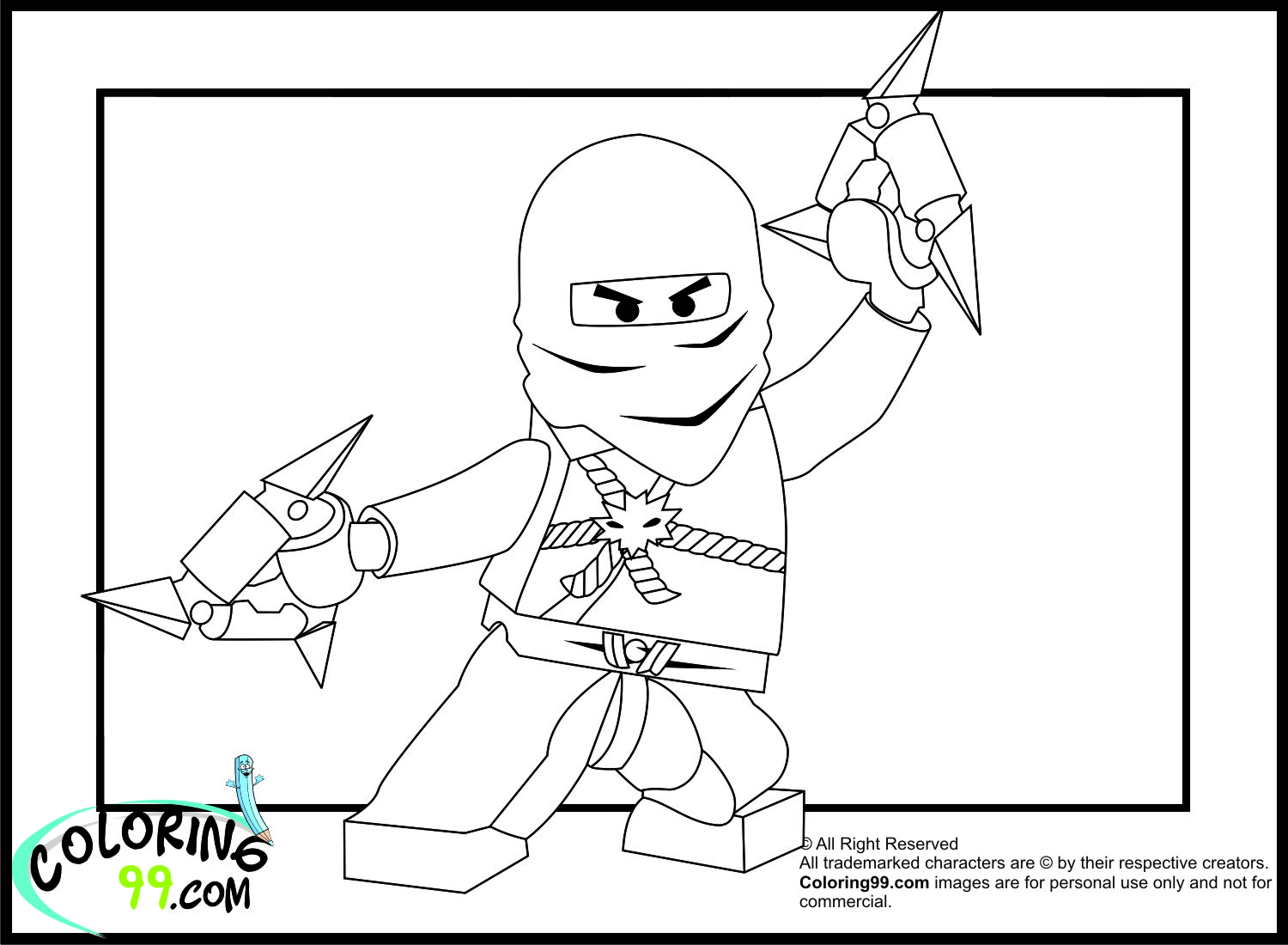 Lego ninjago zane coloring pages team colors