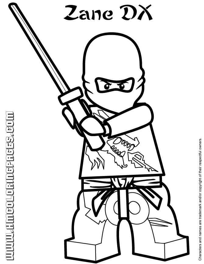 Colorful lego ninjago zane dx coloring page hm coloring pages