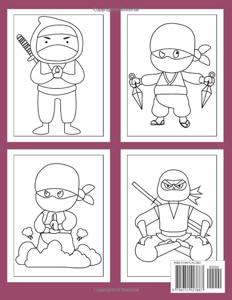 Ninja coloring book ninja coloring book for kids ages