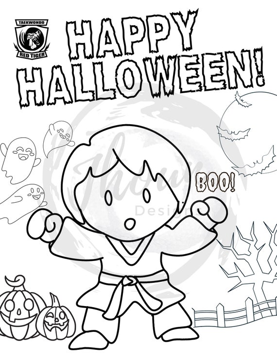 Ninja halloween coloring page
