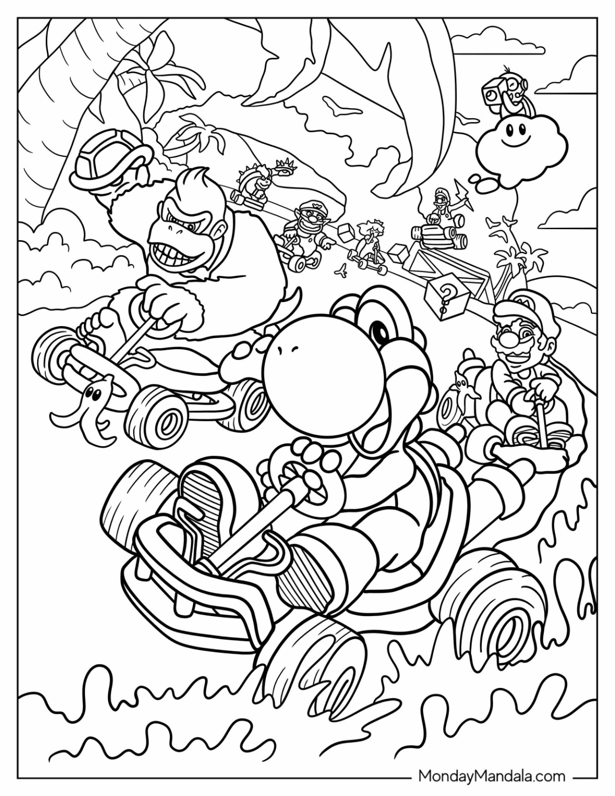 Nintendo coloring pages free pdf printables