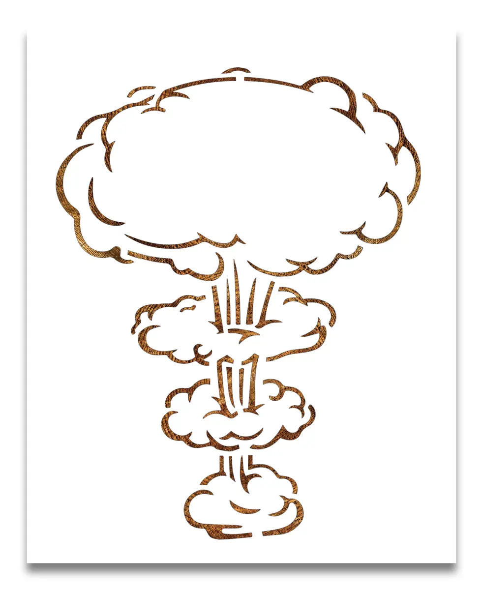 Nuclear explosion stencil