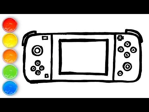 How to draw nintendo switch easy and fun drawing painting and coloring for kids toddlers