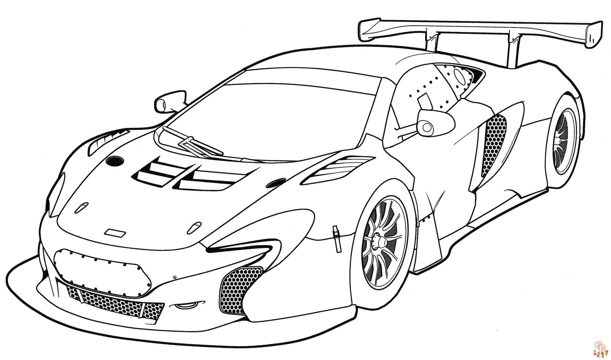 Racing car coloring pages