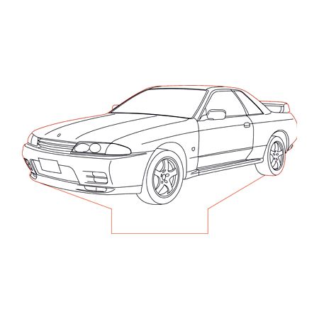 Nissan gtr r d illusion lamp plan vector file