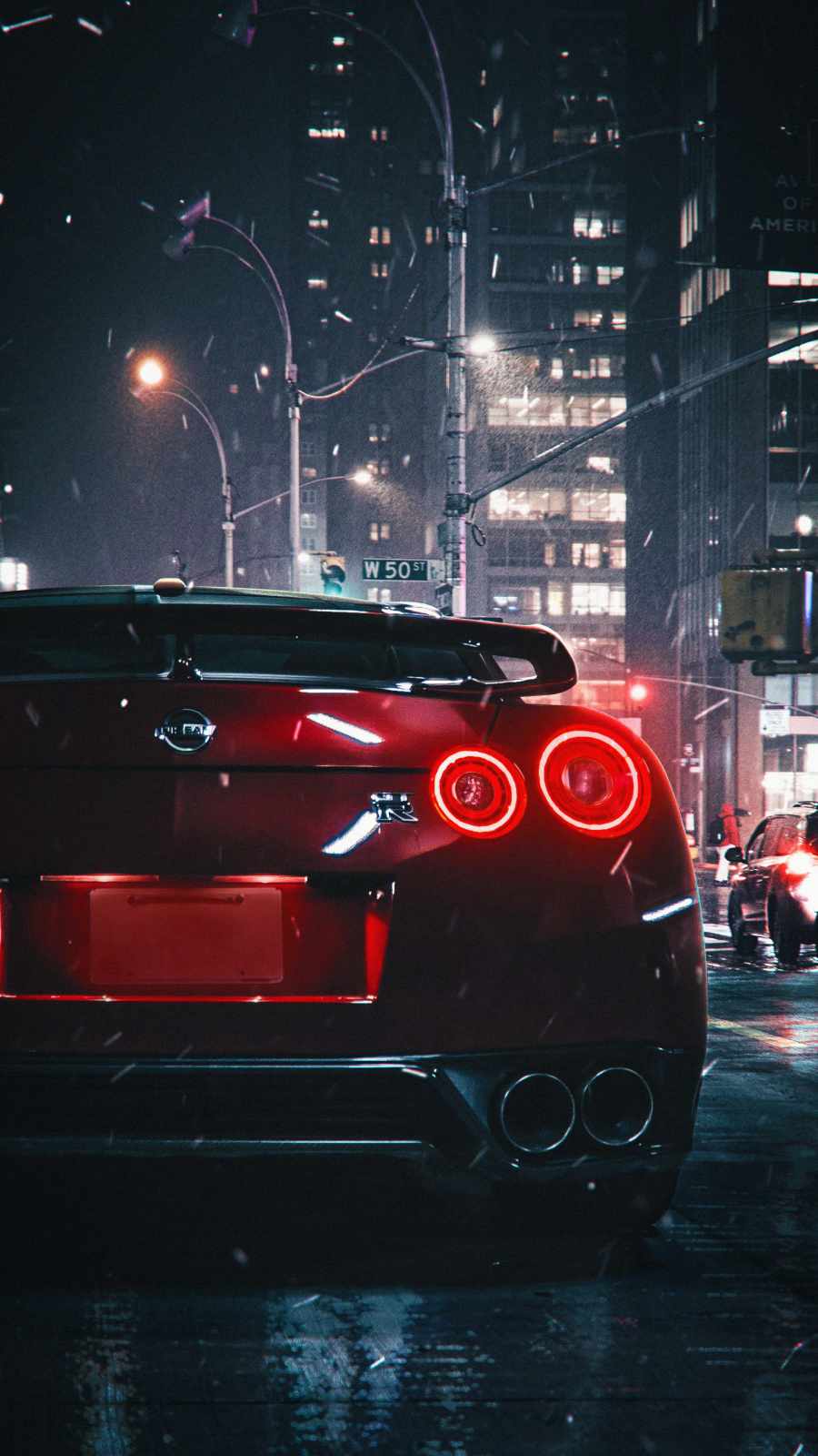 Nissan gtr on street iphone wallpaper