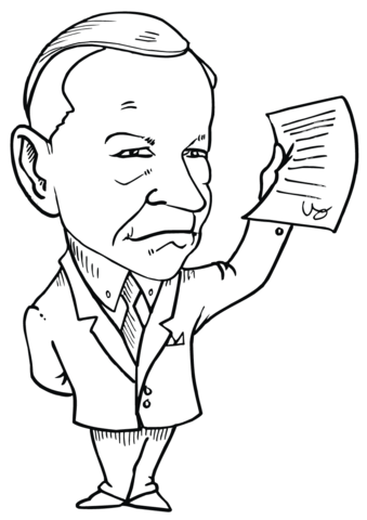 Calvin coolidge caricature coloring page free printable coloring pages