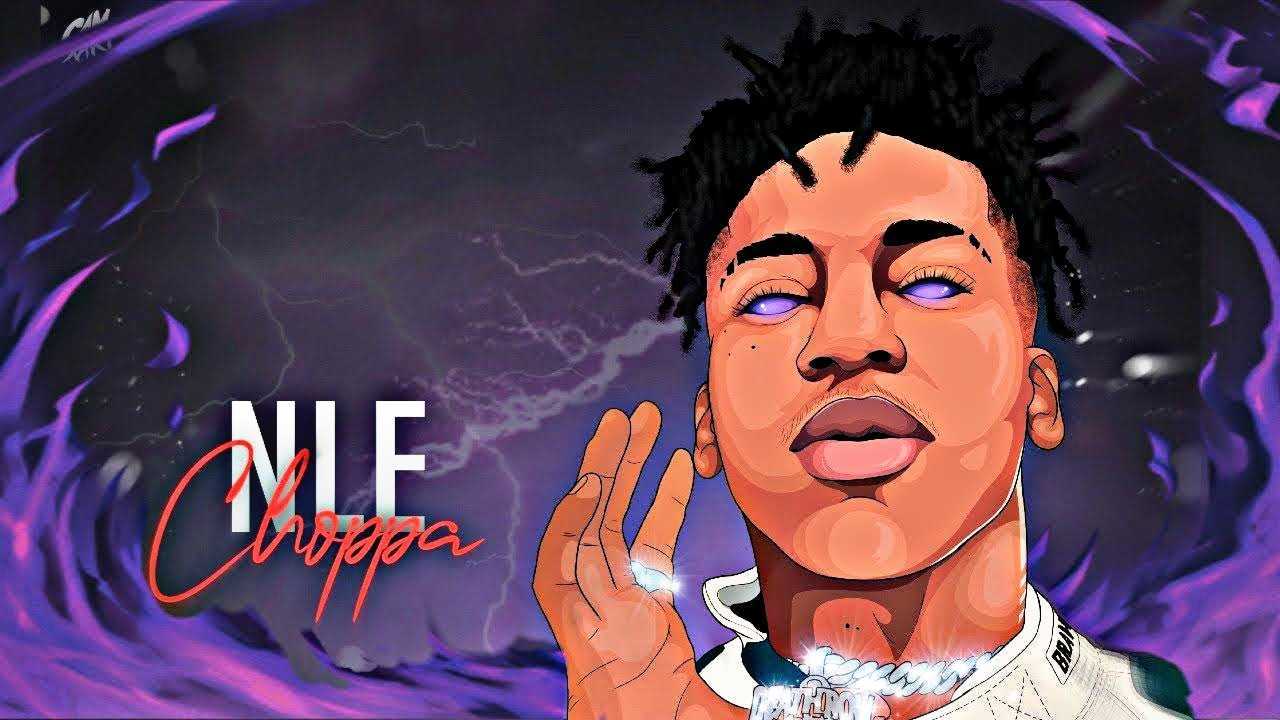 Download wallpapers NLE Choppa, American rapper, purple glitter art, black  background, NLE Choppa art, YNR Choppa, Bryson Lashun Potts for desktop  free. Pictures for desktop free