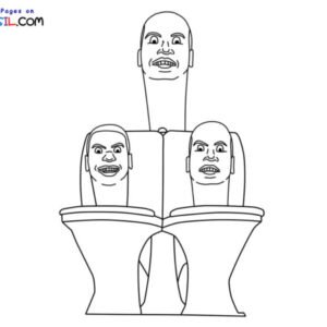 Skibidi toilet coloring pages printable for free download