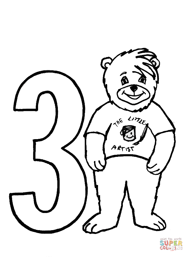 Number coloring page free printable coloring pages