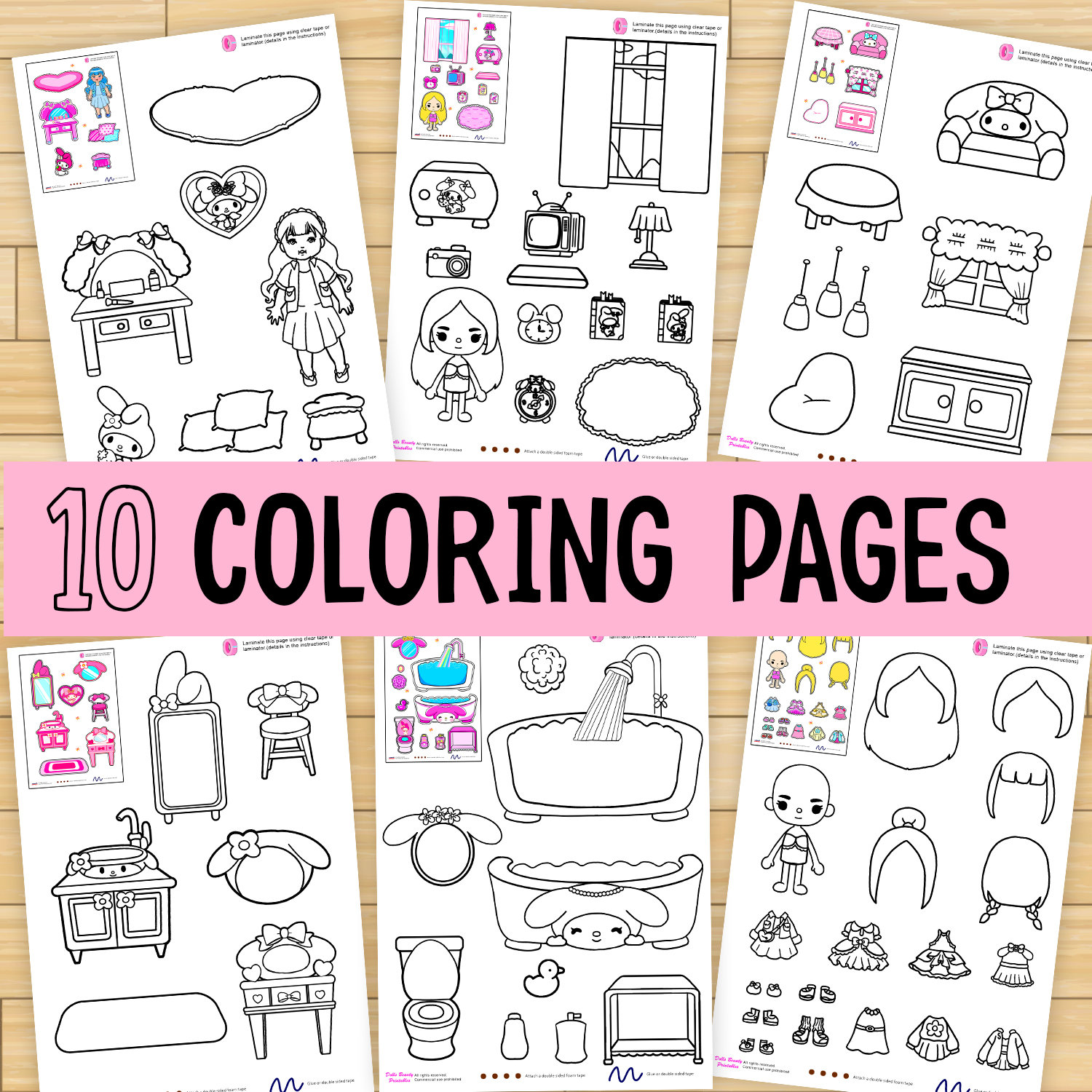 Color toca boca paper doll clothes toca boca papercraft coloring pages montessori coloring page coloring sheets book pdf