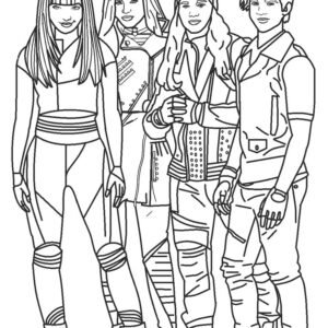 Descendants coloring pages printable for free download