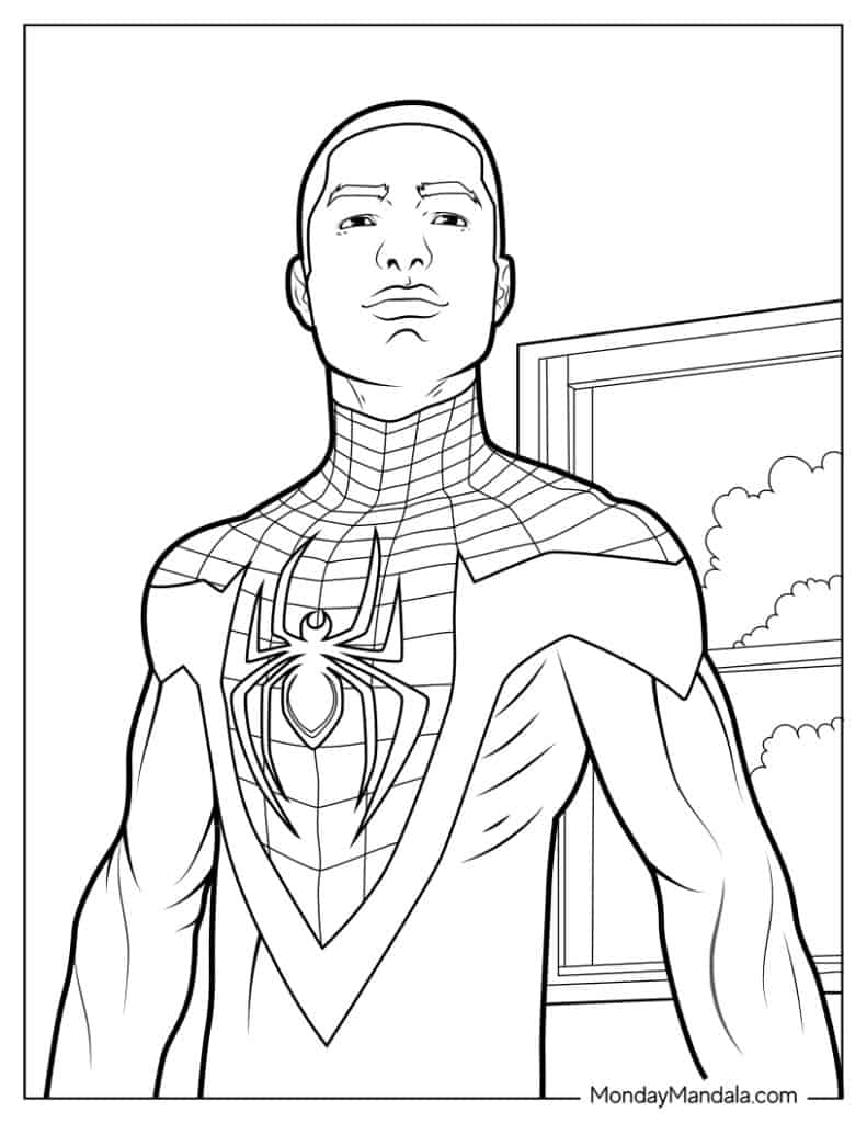 Miles morales coloring pages free pdf printables