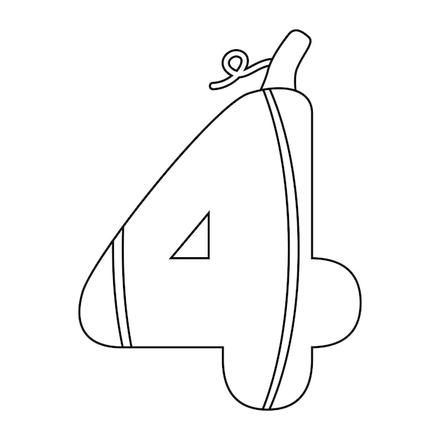 Premium vector coloring page with number for kids