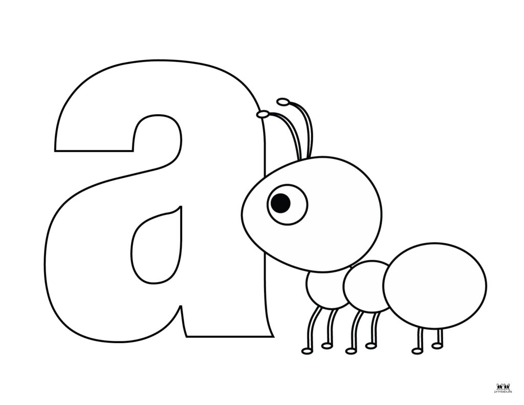 Letter a coloring pages