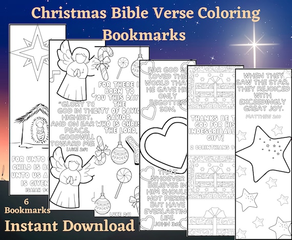 Christmas bible verse bookmarks nativity scene bookmarks sunday school craft birth of jesus coloring bookmarks christmas coloring page