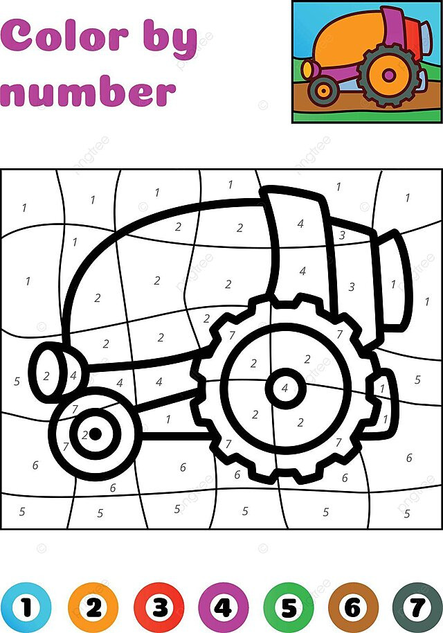 Colorful cartoon car in purple cosmosvector eps with color by number option vector delivery ic automobile png and vector with transparent background for free download
