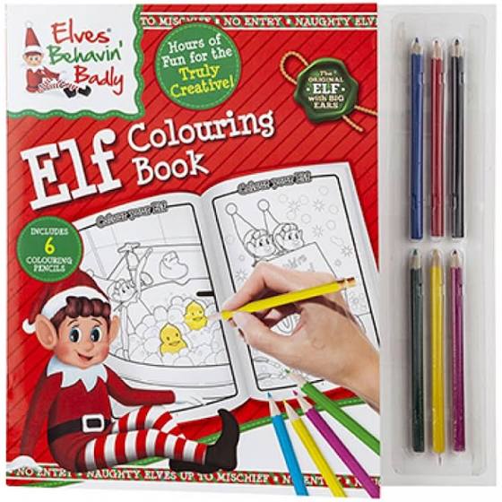 Elves behaving badly colouring book