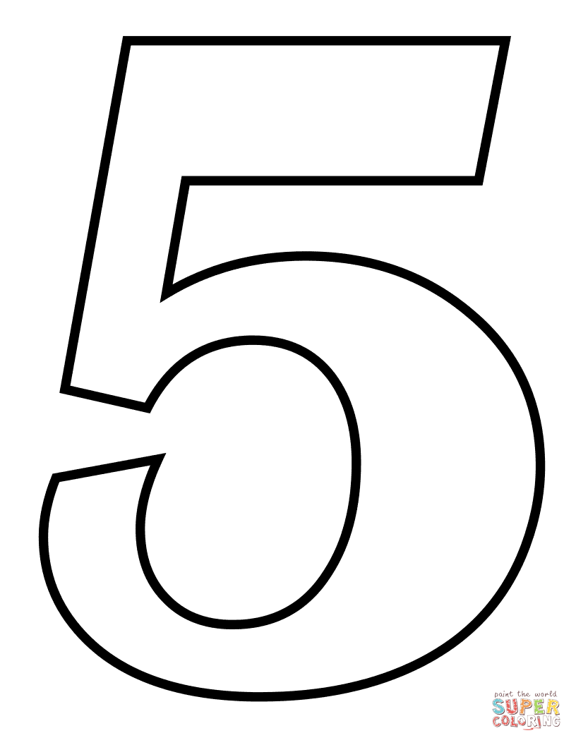 Number coloring page free printable coloring pages