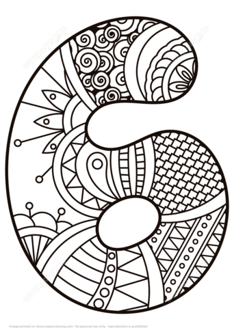 Desenho de nãºmero zentangle para colorir desenhos para colorir e imprimir gratis