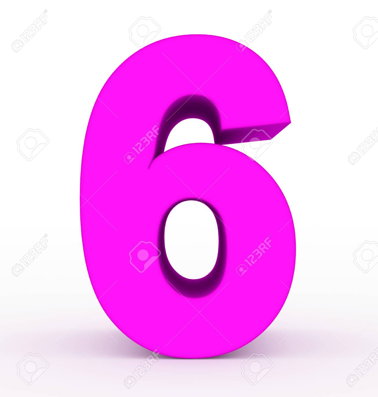 Number d clean purple isolated on white