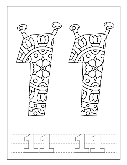 Premium vector mandala number coloring pages