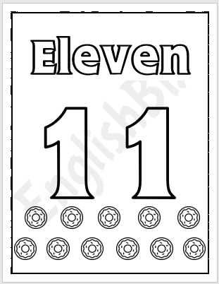 Number coloring page for kids