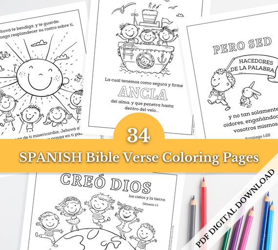 Spanish bible verse coloring pages for kids rv