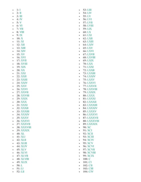 Numeros romanos del al pdf