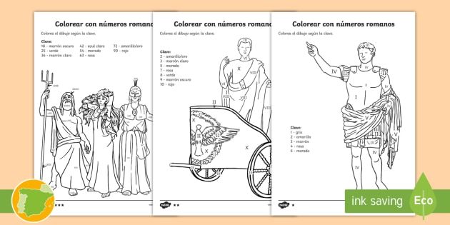 Fichas de actividad lorear n nãºmeros romanos