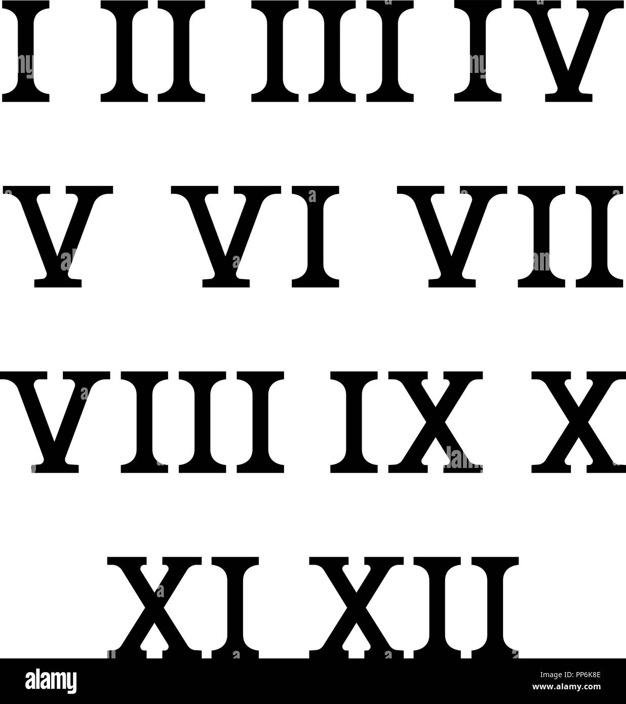 Roman numerals black and white stock photos images