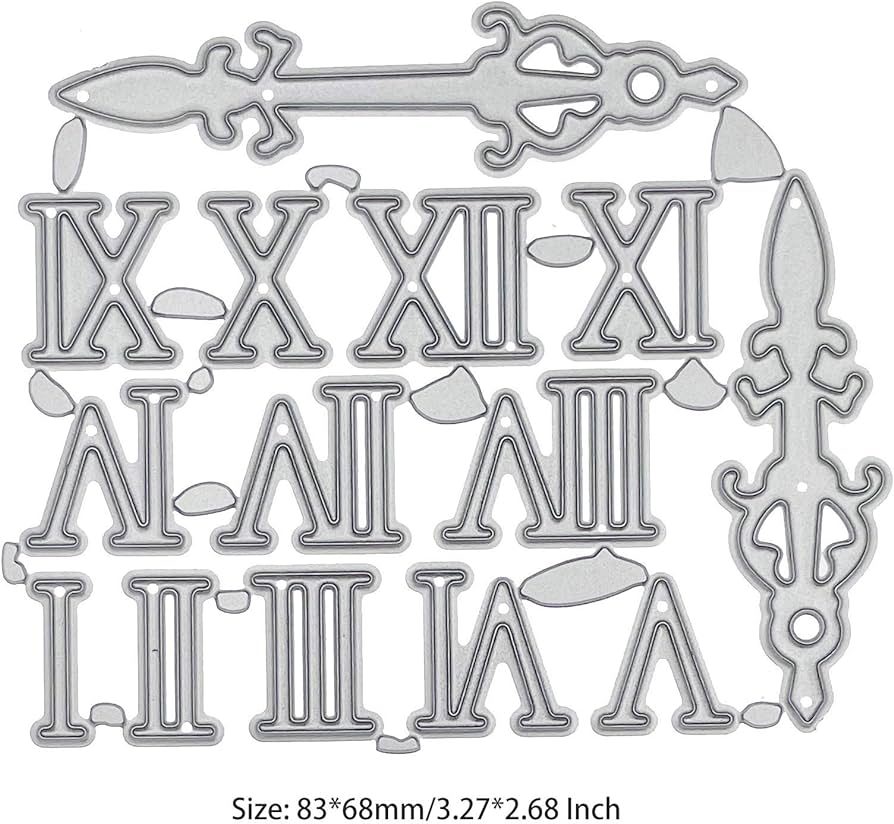 Roman numerals numbers metal cutting dies cut die mold decoration scrapbook paper craft knife mould blade punch stencils dies arts crafts sewing