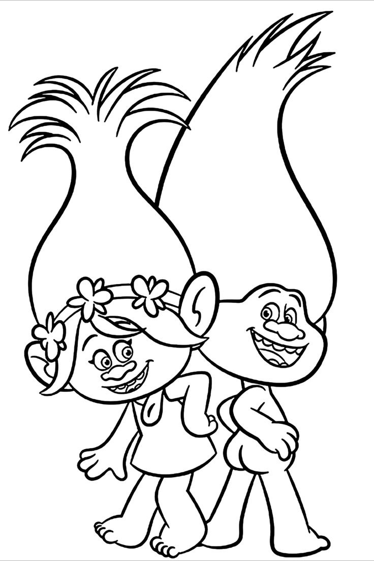 Trolls coloring pages for kids cute coloring pages coloring pages cartoon coloring pages