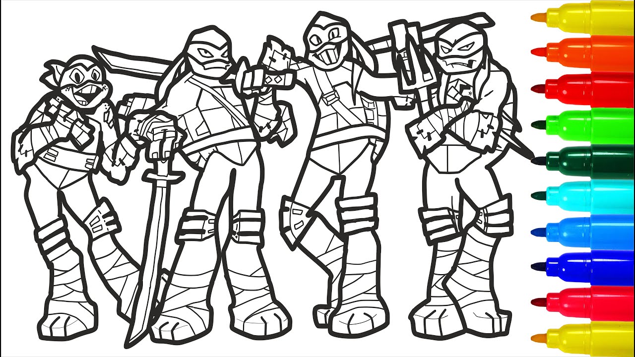 Tmnt merry warriors coloring pages