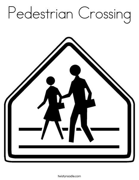 Pedestrian crossing coloring page