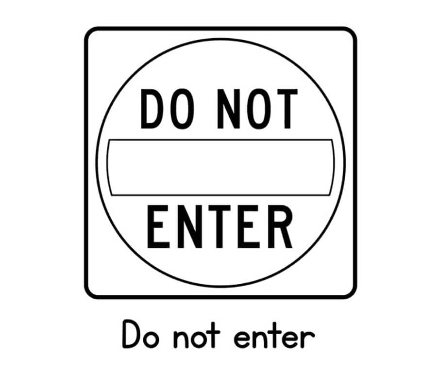 Do not enter road sign coloring page