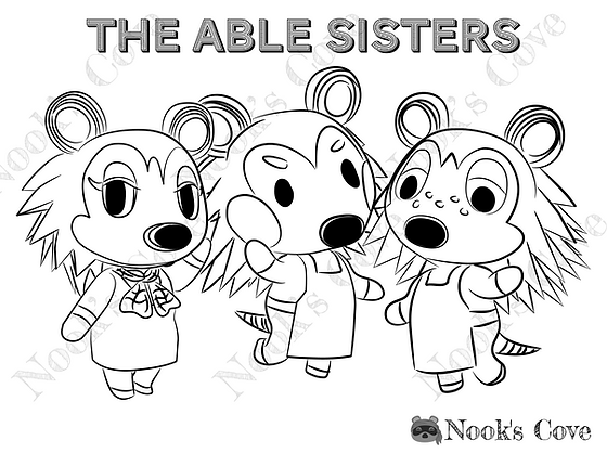 The able sisters coloring page nooks cove