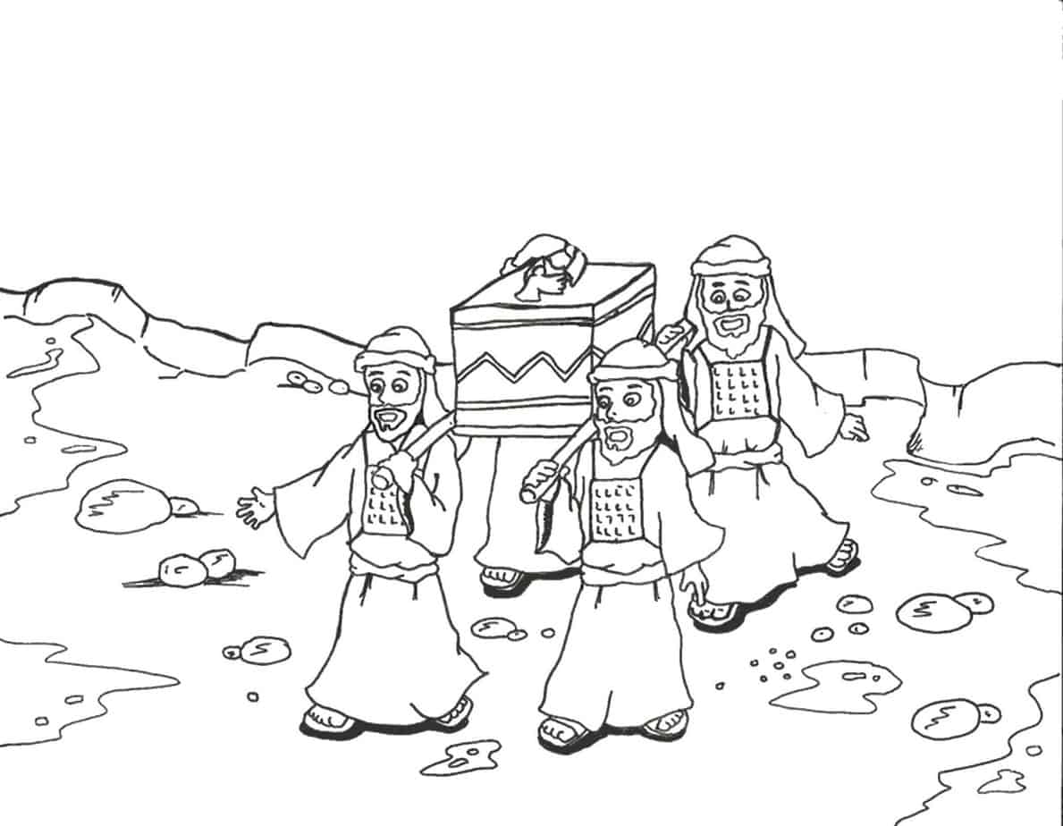 Crossing the jordan river coloring page