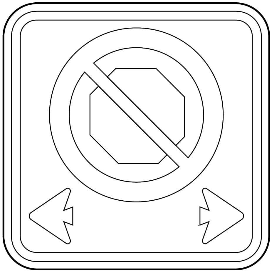 No stopping road sign coloring page