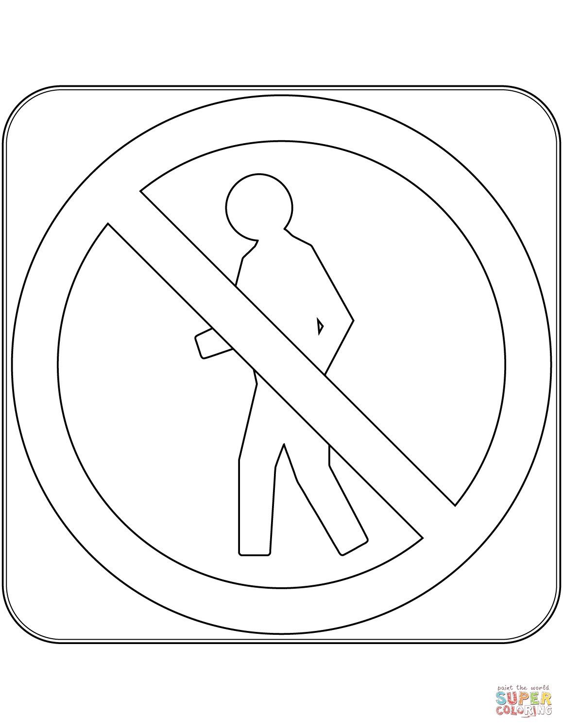 No pedestrians sign in australia coloring page free printable coloring pages