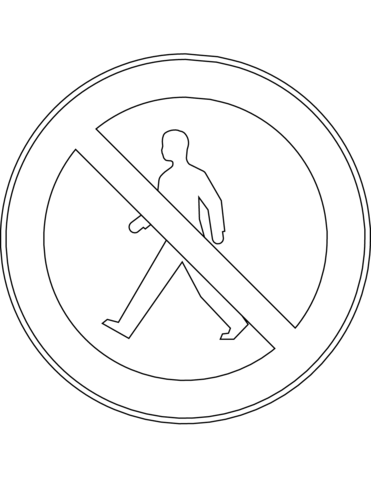 No pedestrians sign in finland coloring page free printable coloring pages