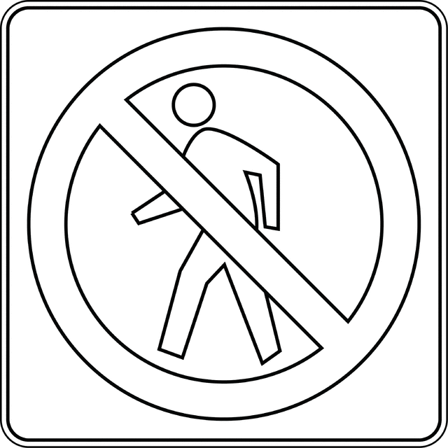 No pedestrian crossing outline clipart