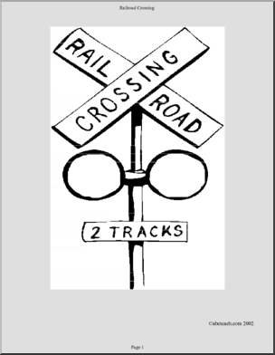 Coloring page railroad crossing